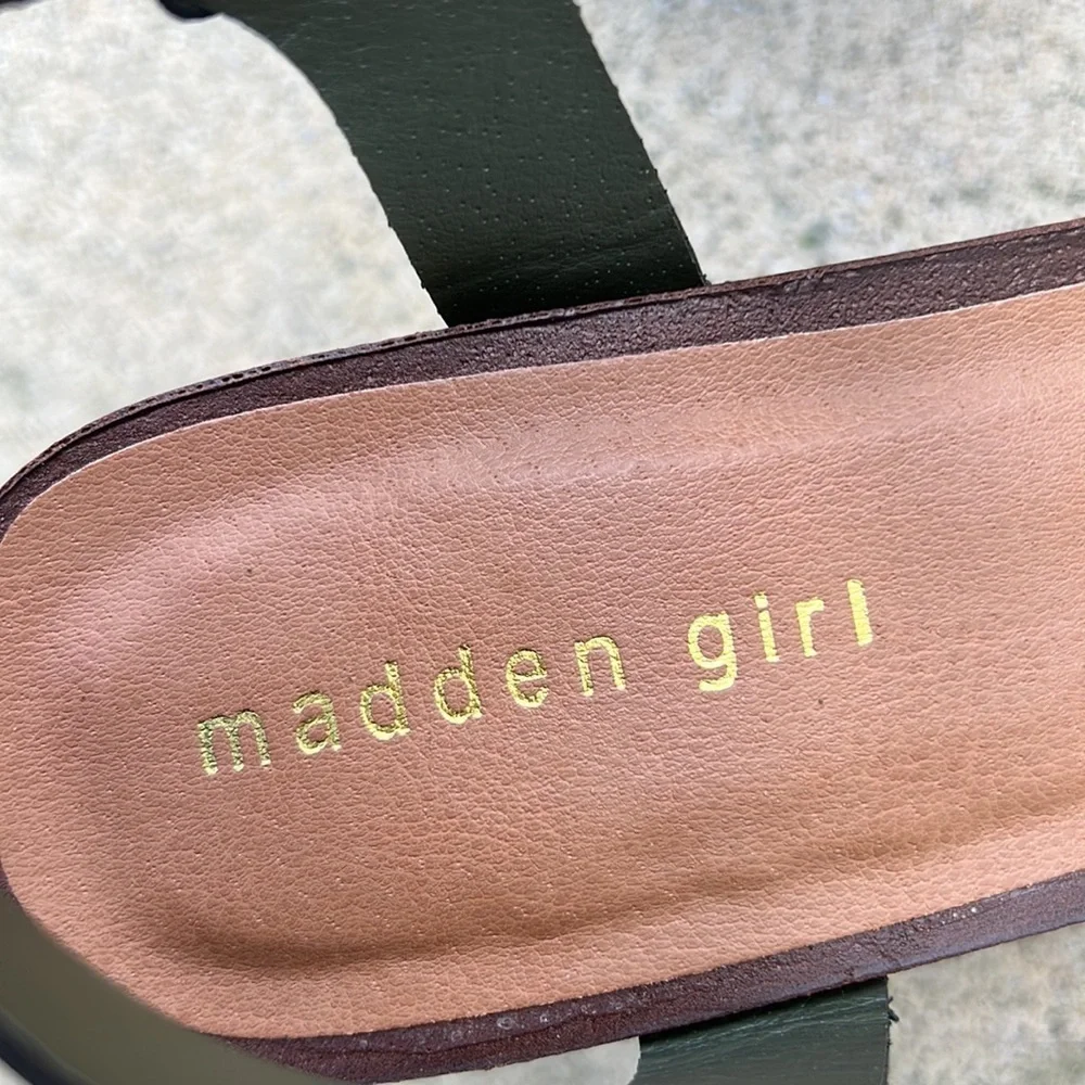 Madden Girl Dean Wooden Platform Sandal Green Women's Size 11 NWOT